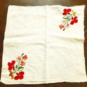 Vintage Red Floral Doily - Square.